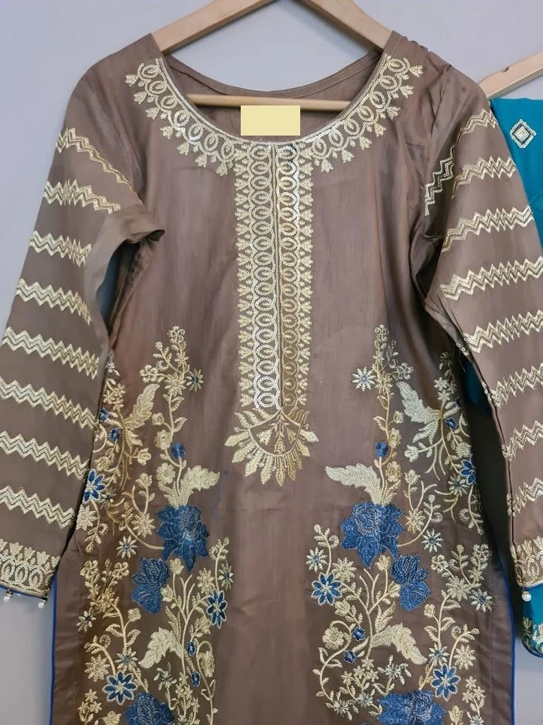 Индийский пакистанский Вышитый Костюм шальвар камиз газон горячая Распродажа платье 2021