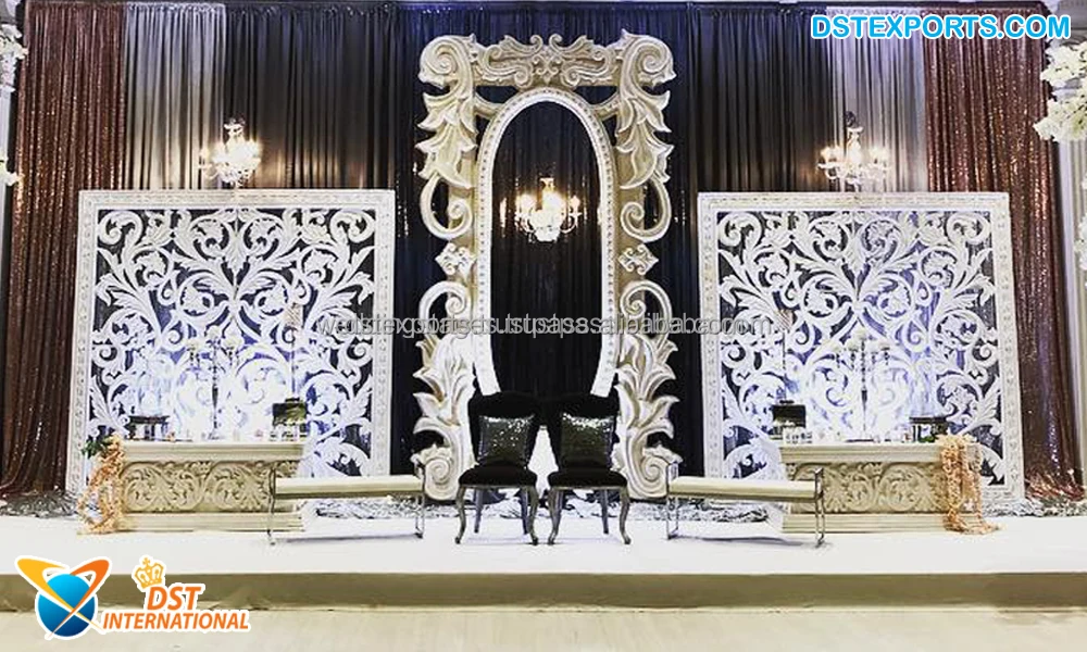 Sri Lanka Grand Theme Wedding Backstage Panels South Indian Wedding Stage Backdrop Frames Exclusive Wedding Stage Backdrop Panel