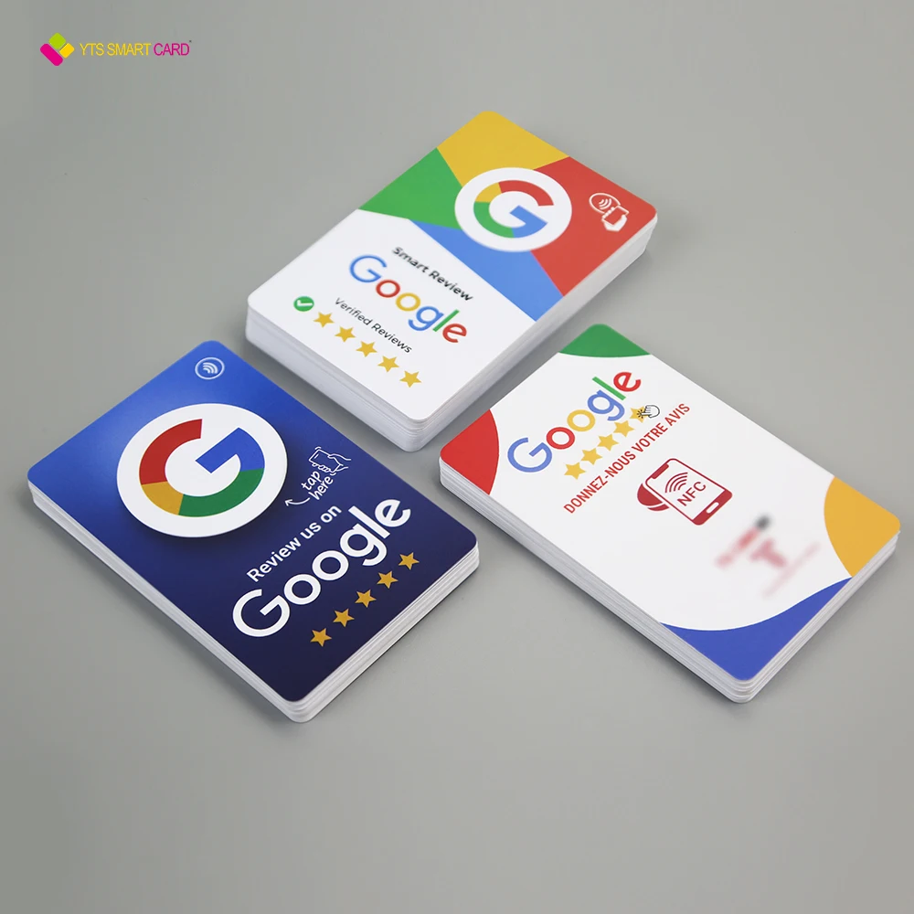 YTS custom printing Programmable QR Code Social Media Plastic  pay  review nfc stand google play gift card