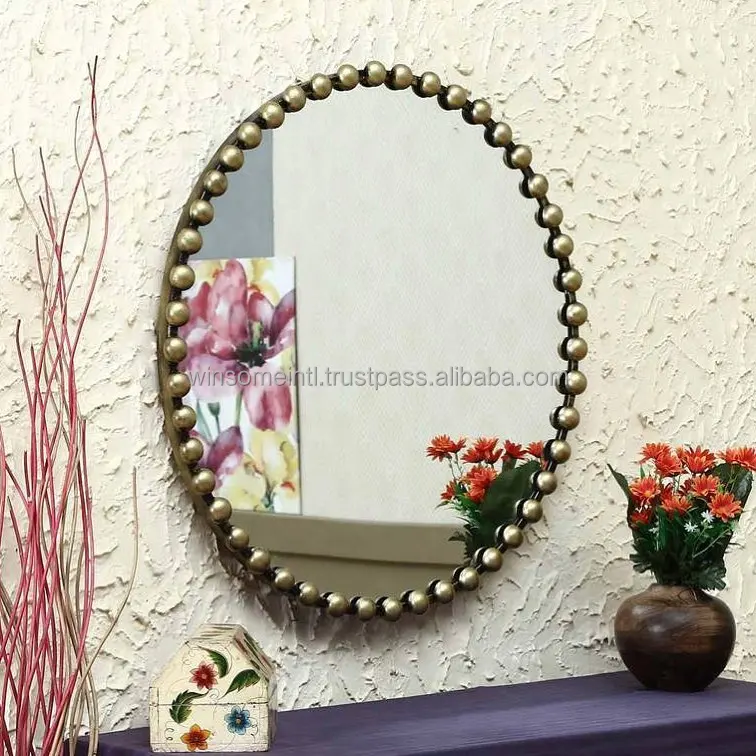 Декоративное настенное зеркало из листового металла и проволоки разных цветов с различным классическим дизайном для украшения дома офиса