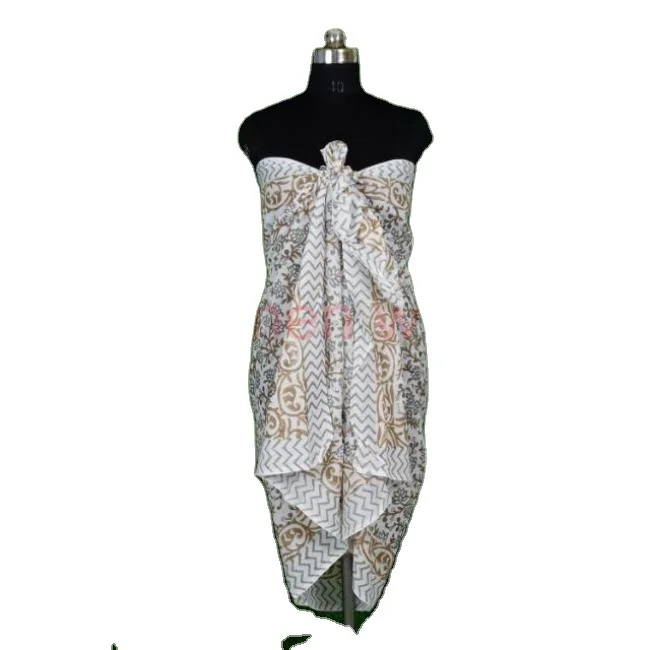 Лучшее качество ручной работы с принтом парео для женского платья низкая цена пользовательская печать логотип sarong пляжное женское платье по оптовой цене