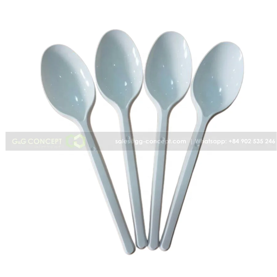 5000 Pcs Opaque White Plastic Spoon Long Medium Length Plastic Teapons One-time Use For Take-away Party Restaurant Bulk