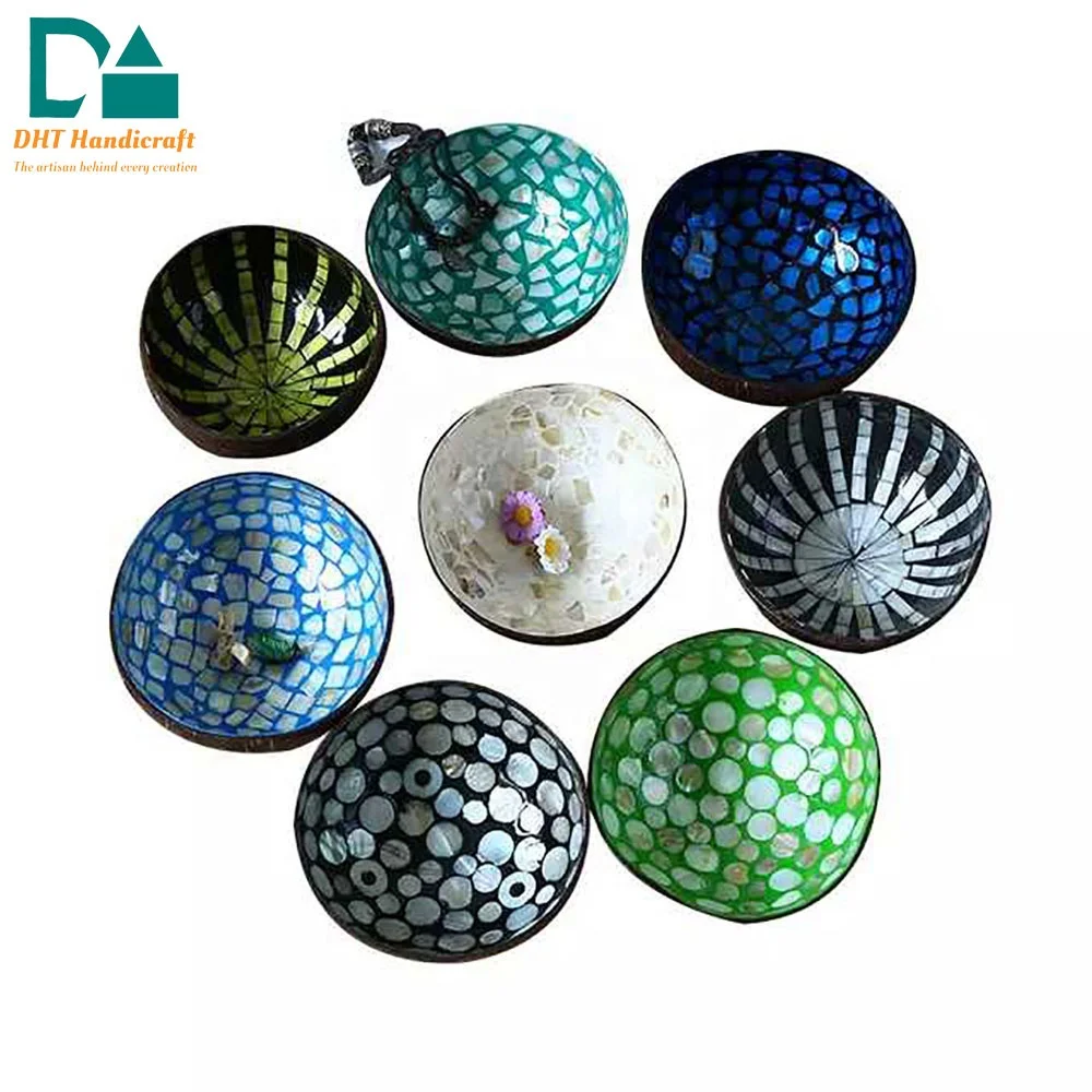 Wholesale Decoration Coconut Shell Lacquer Coconut Bowl With Customized Art Work DHT Handicraft Vietnam