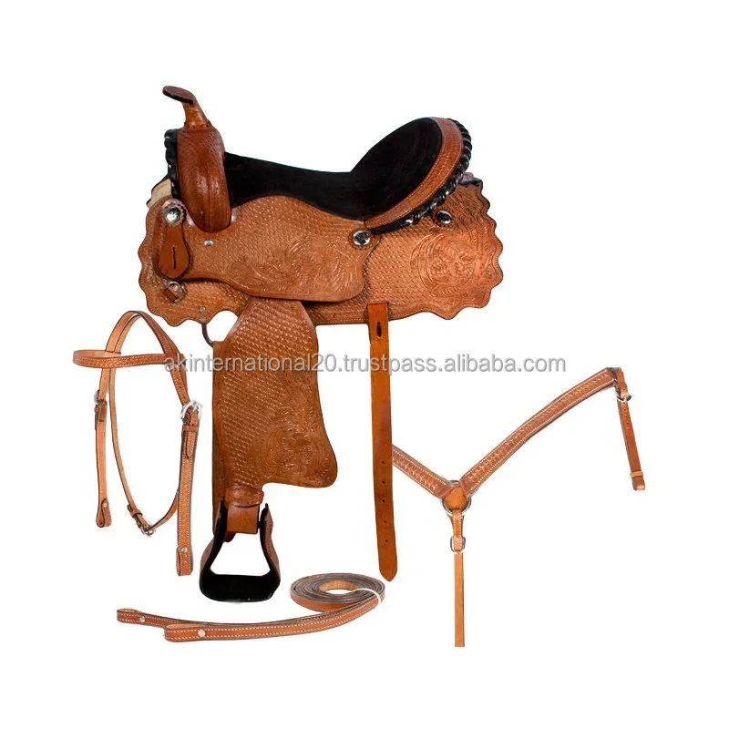 High Quality and Heavy Duty Ranching Wade Western Big Horn Horse Saddle Handmade Genuine Leather Available at Good Price