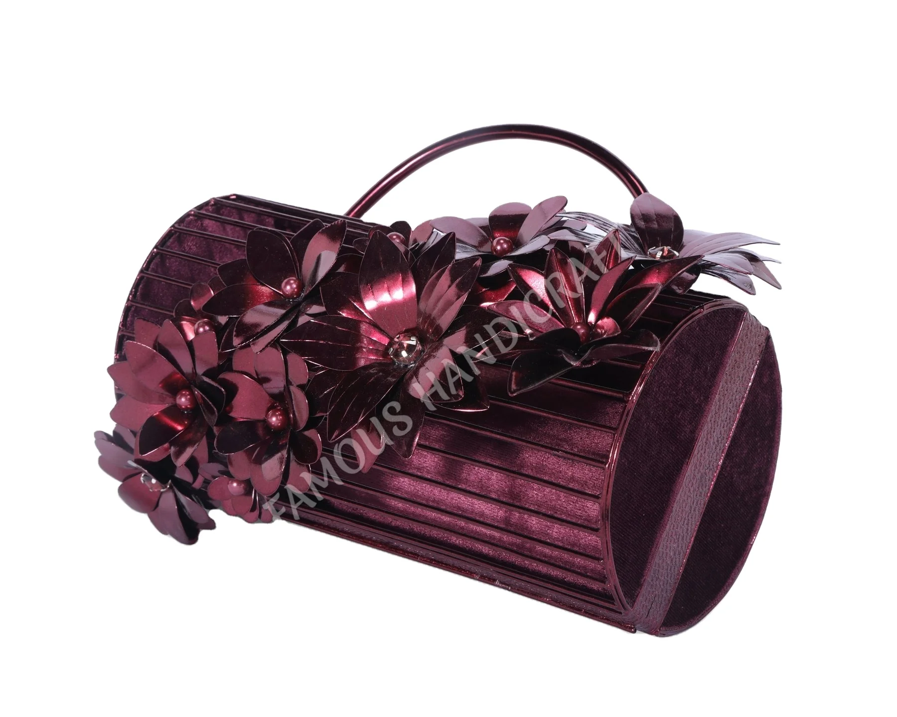 Wholesale High Quality maroon Handcrafted brass wire clutch  Designer Luxury Handbag at Best Price
