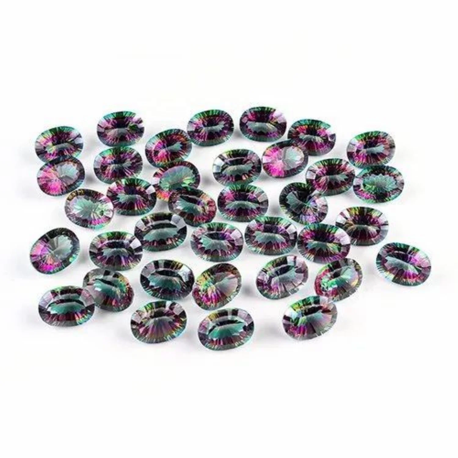 Wholesale Natural High Quality Mystic Quartz Stone Gemstone Cut Stone Loose Gemstone Lot Mix Shape Size For Jewelry Making