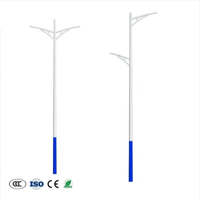 Hepu LED Solar Street Light, 3m-12m Hot-DIP Galvanized Polygonal and Circular andOctagonal and Steel Lighting Pole, Customizable