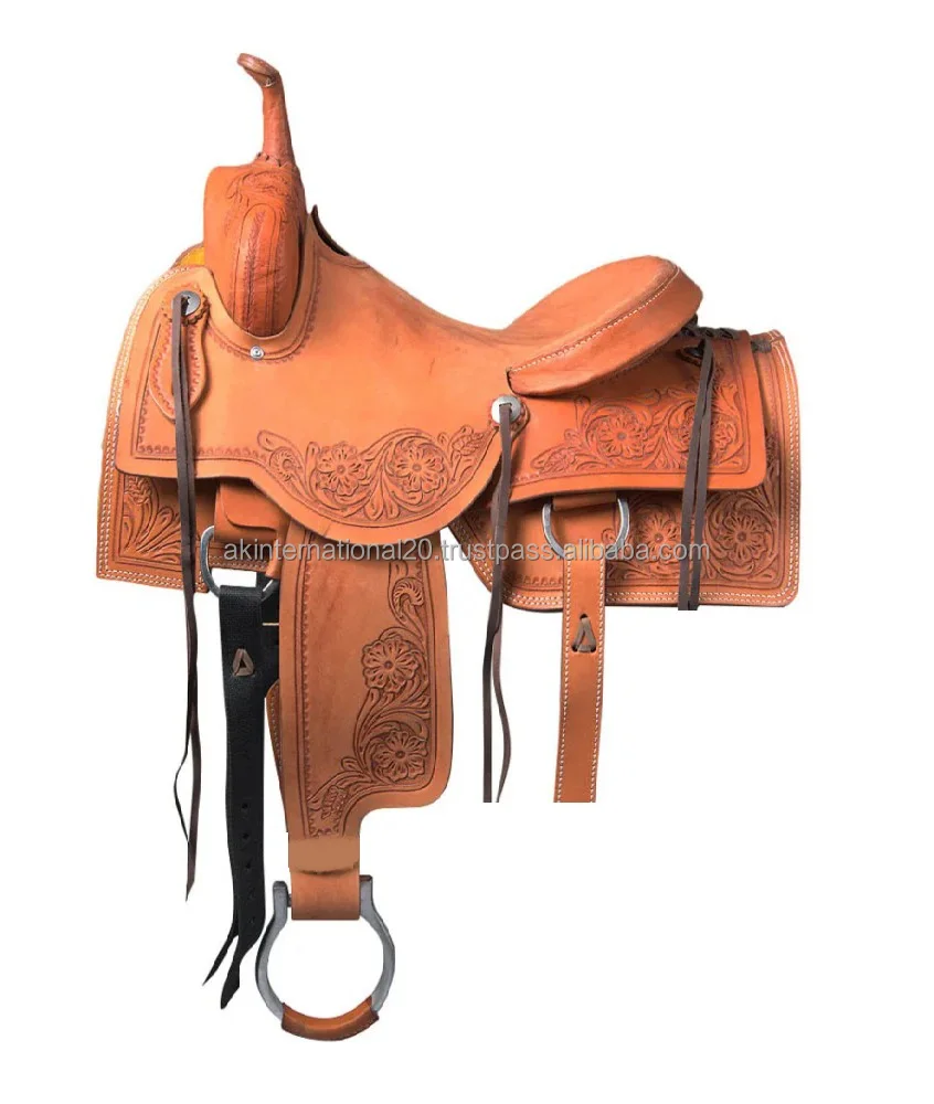 Latest Design Reasonable Price Horse Western Saddle Cutting Trail Pleasure Leather Saddle With Tack Set Product From India