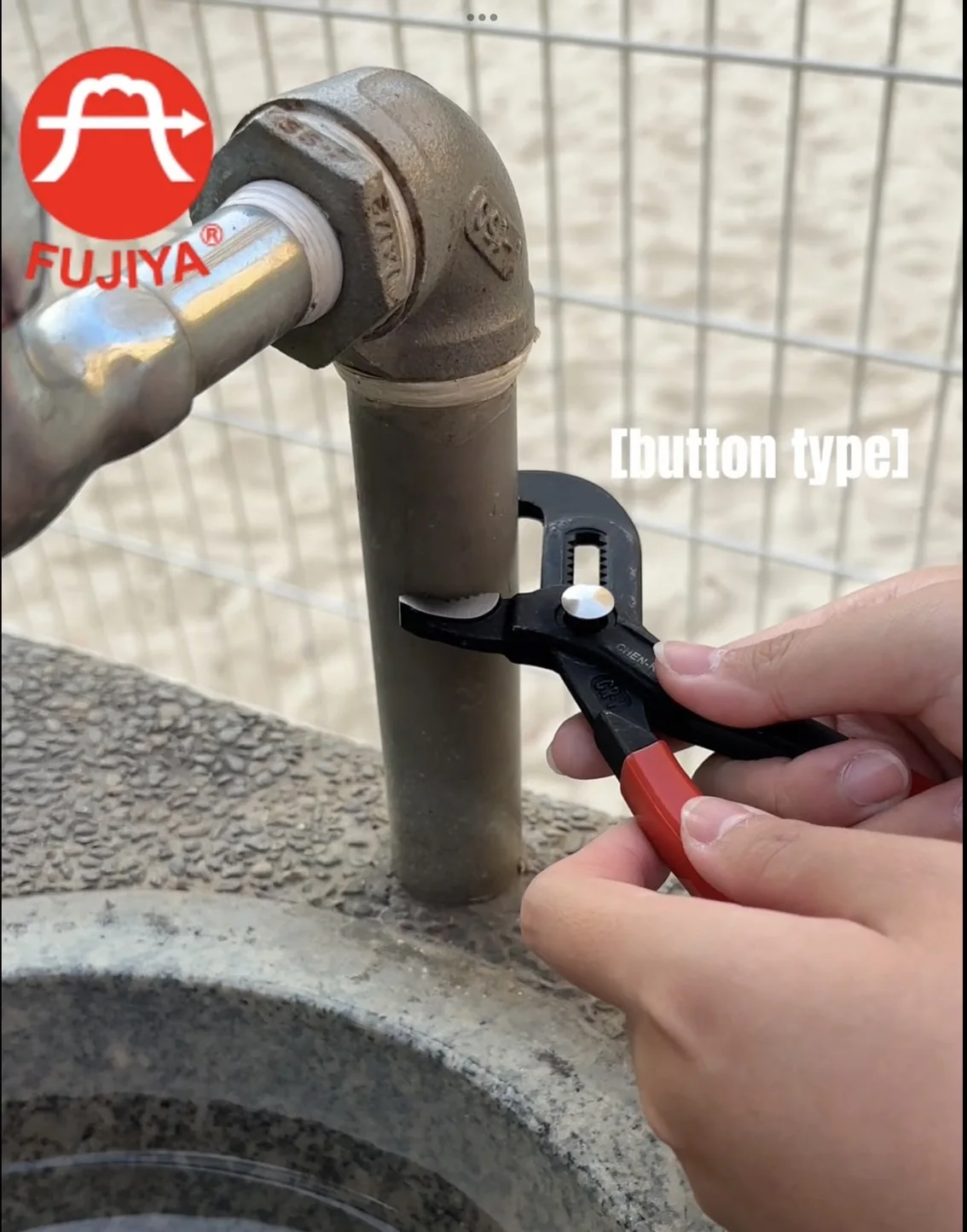FUJIYA German Type Heavy Duty Aluminum Steel Straight Telescopic Pipe Wrench PVC Metric Serrated OEM Customizable Plumbing Tool