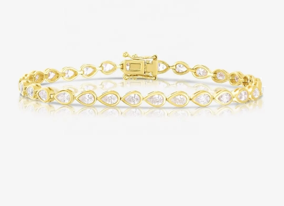 18K 14K 10K 9.5g True Gold Tennis Chain, natural diamond jewelry, customized for high-end jewelry