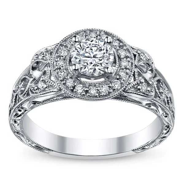 High Quality Classic Engagement 3CT Lab grown diamond Rings gold Round Brilliant Cut Lab grown HPHT CVD Diamond Ring