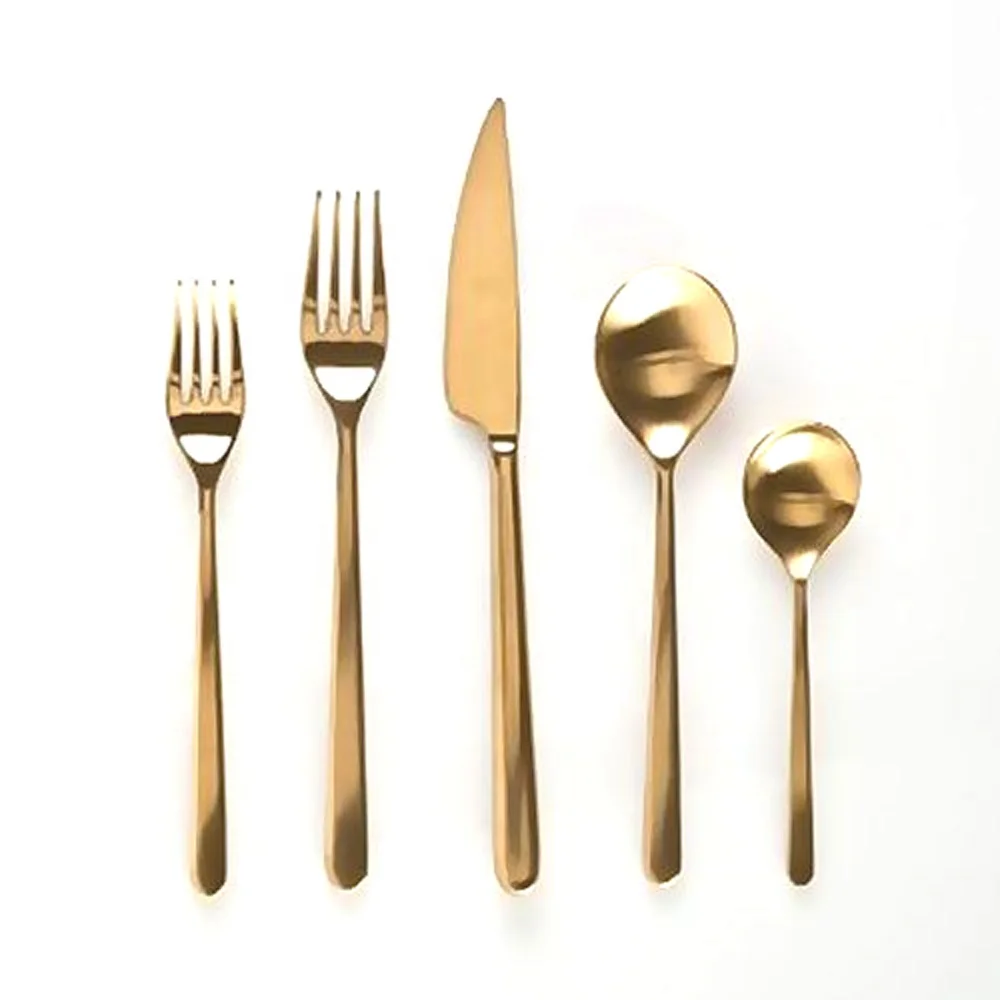 Matte Gold Embossed Diamond Cut Design Handle Handmade Cutlery Tableware Set Royal Dining