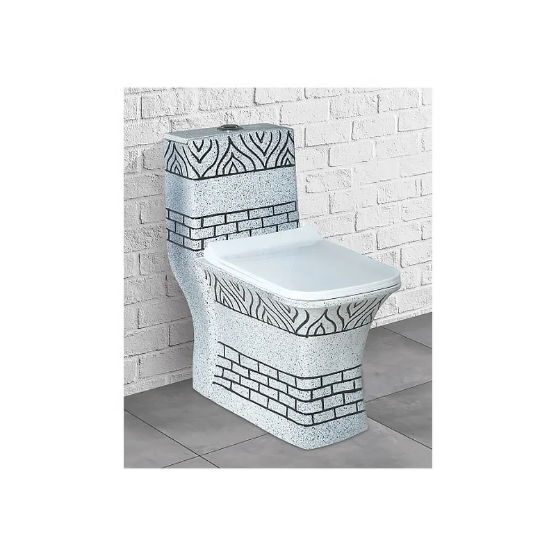 Marble Gold Line Luxury Modern Design Ceramic One Piece Toilet Commode Sanitary Ware Water Closet Bathroom Floor Mounted Toilet