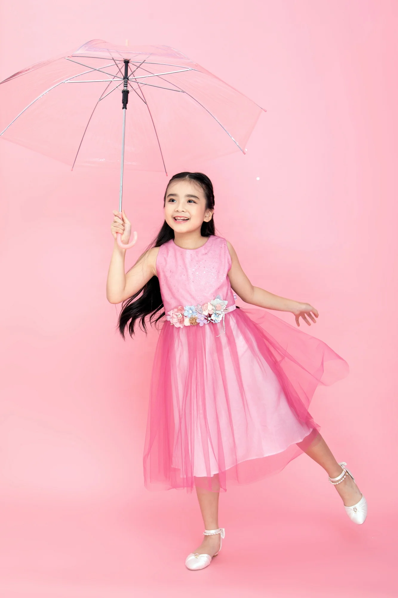  Розовое платье кроя принцесса платья для конкурсов красоты маленьких От 1 до 12 лет Детская одежда девочек ручная работа с розовыми шариками Королевский стиль малышей