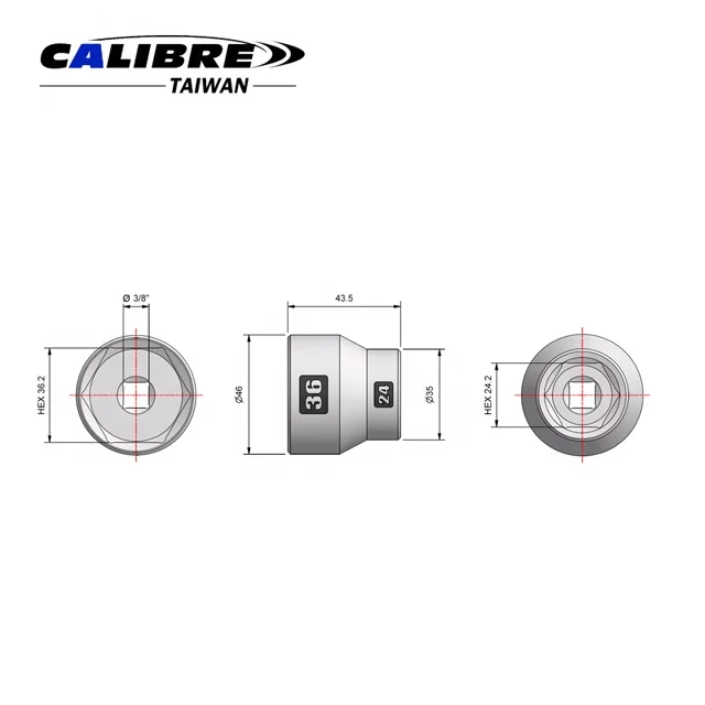 TAIWAN CALIBRE 24mm / 36mm Hex Low Profile Oil Filter Socket Wrench Remover, oil filter sockets