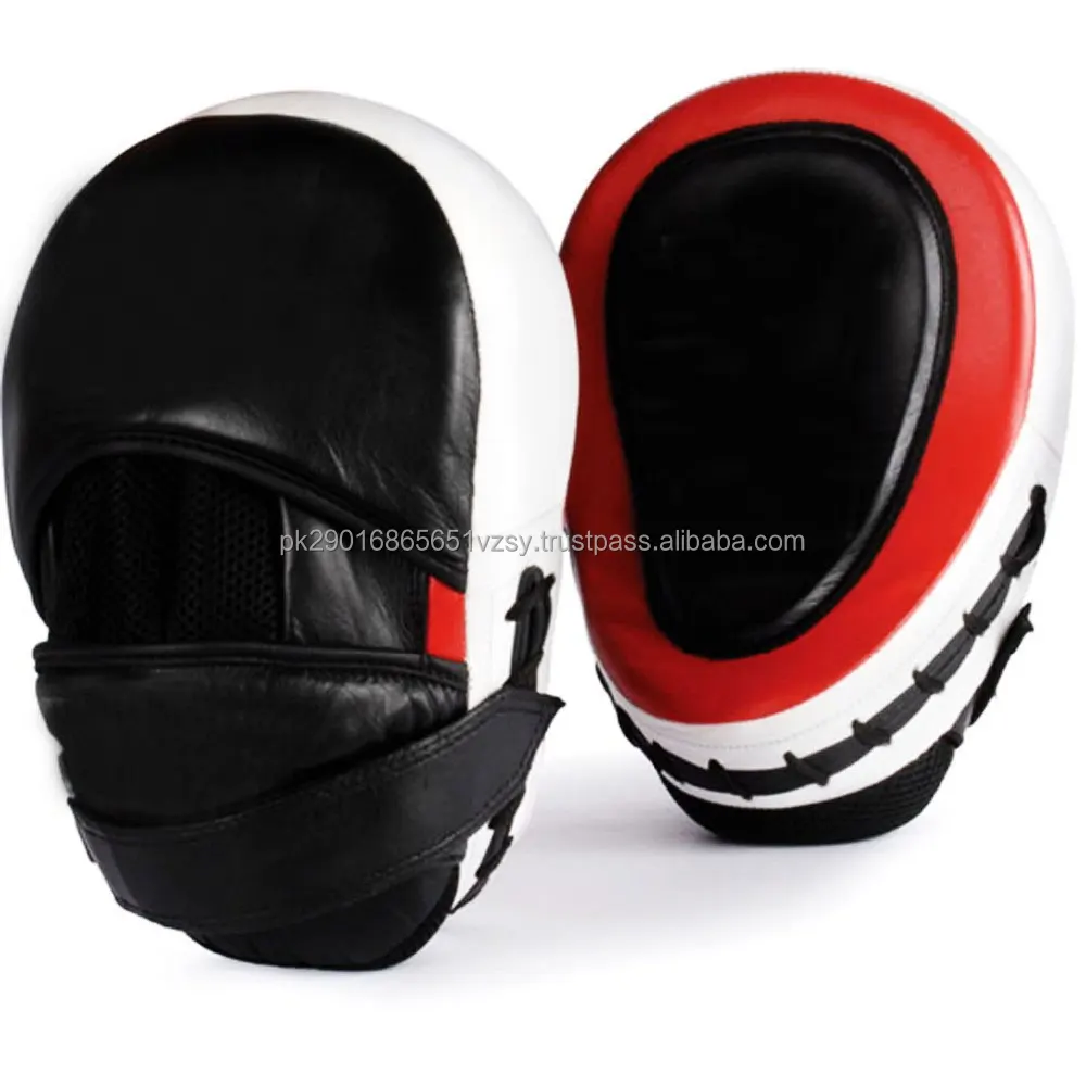 Boxing Hand Target Kick Pad Kit Black Karate Training Mitt Focus Punch Pads  leather custom logo
