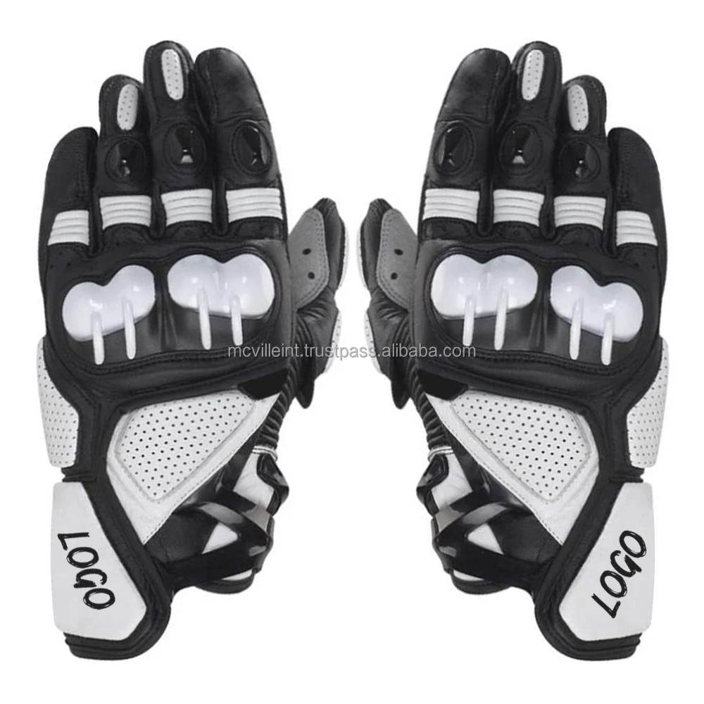 PU Leather Winter Gloves Anti-Slip Full Finger Gloves Elastic Breathable Men Motorcycle Motorbike Short Glove
