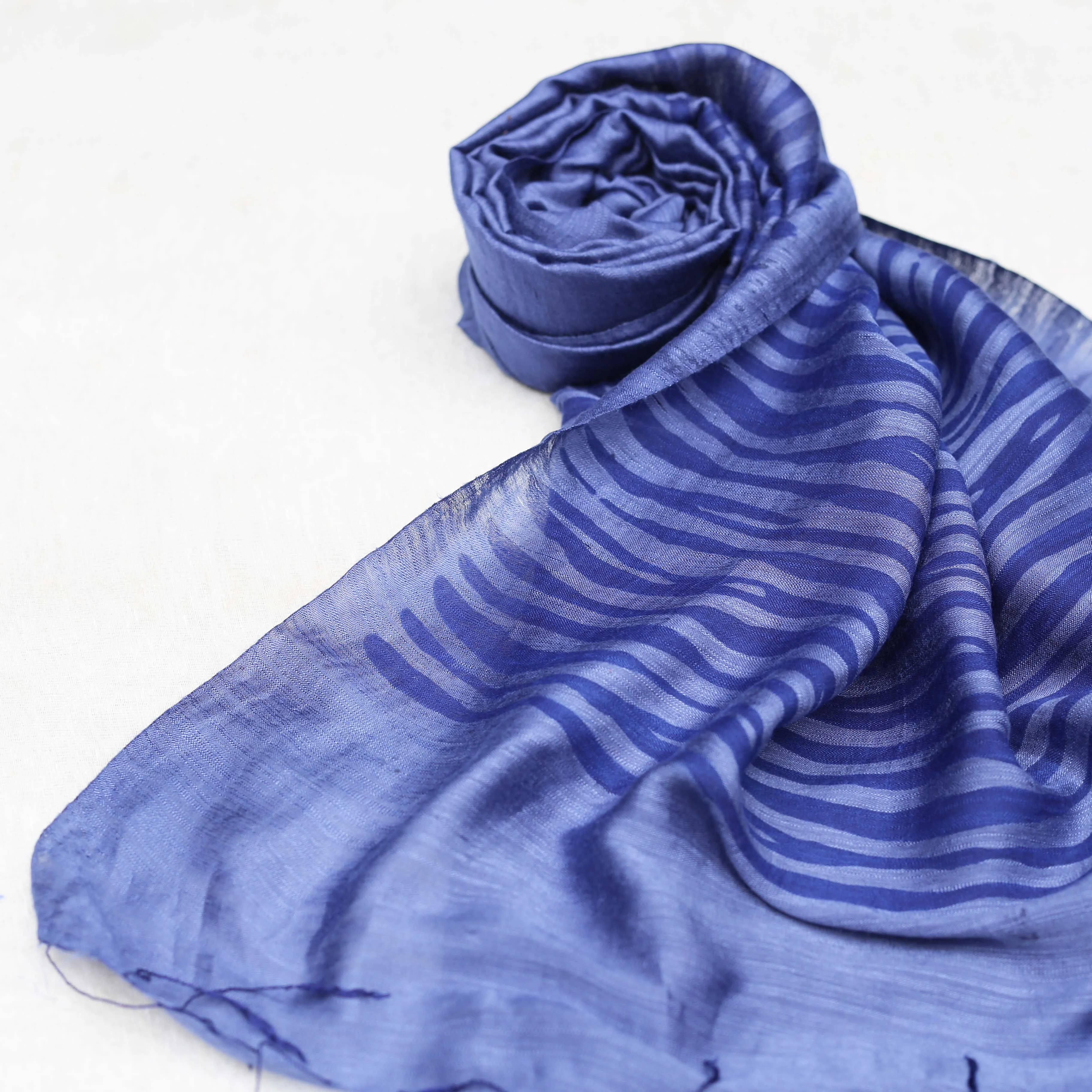 New Elegant Vintage Feeling Silk Fringed Shawl Wrap Striped Scarf