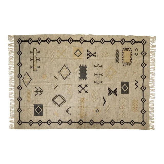 Hand made Dhurrie Vintage Indian Petyarn Rug Kilim Carpet Floor Mat Carpets Rugs Living Room