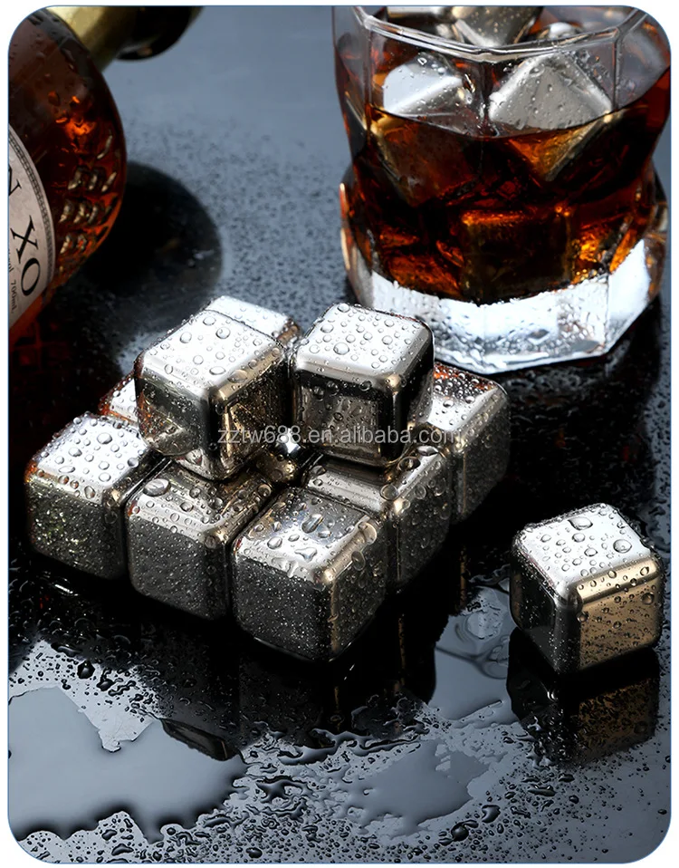 Bar accessories cooling stones stainless steel 304 whiskey ice cube ice stone for cola wine drinks