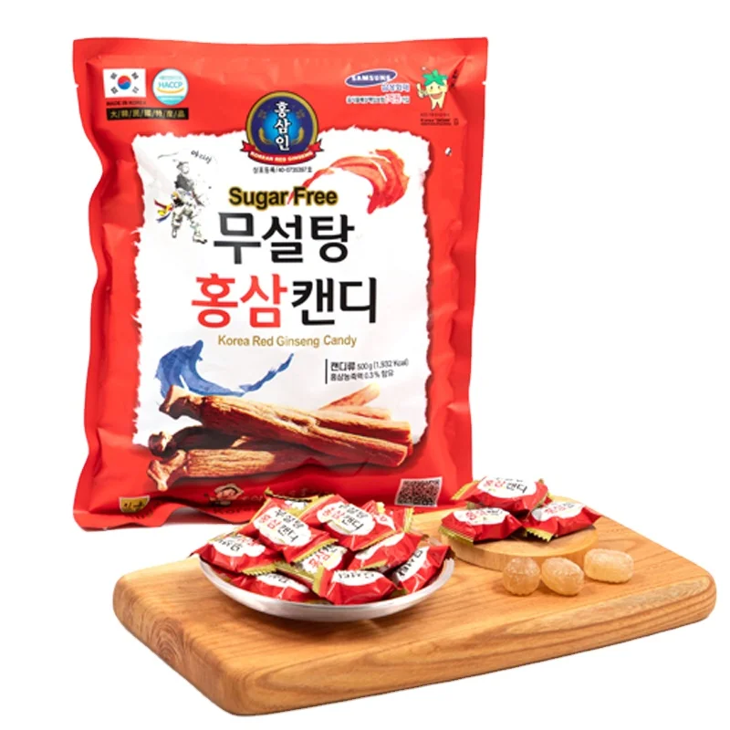 Корейский Geumsan без сахара, 6 лет, экстракт корня красного женьшеня Panax, содержащий конфеты (500 г в пакете)