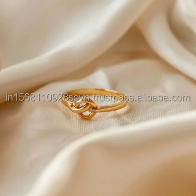 Genuine 18k Gold Knotted Band Promise  Engagement  ring Trendy
