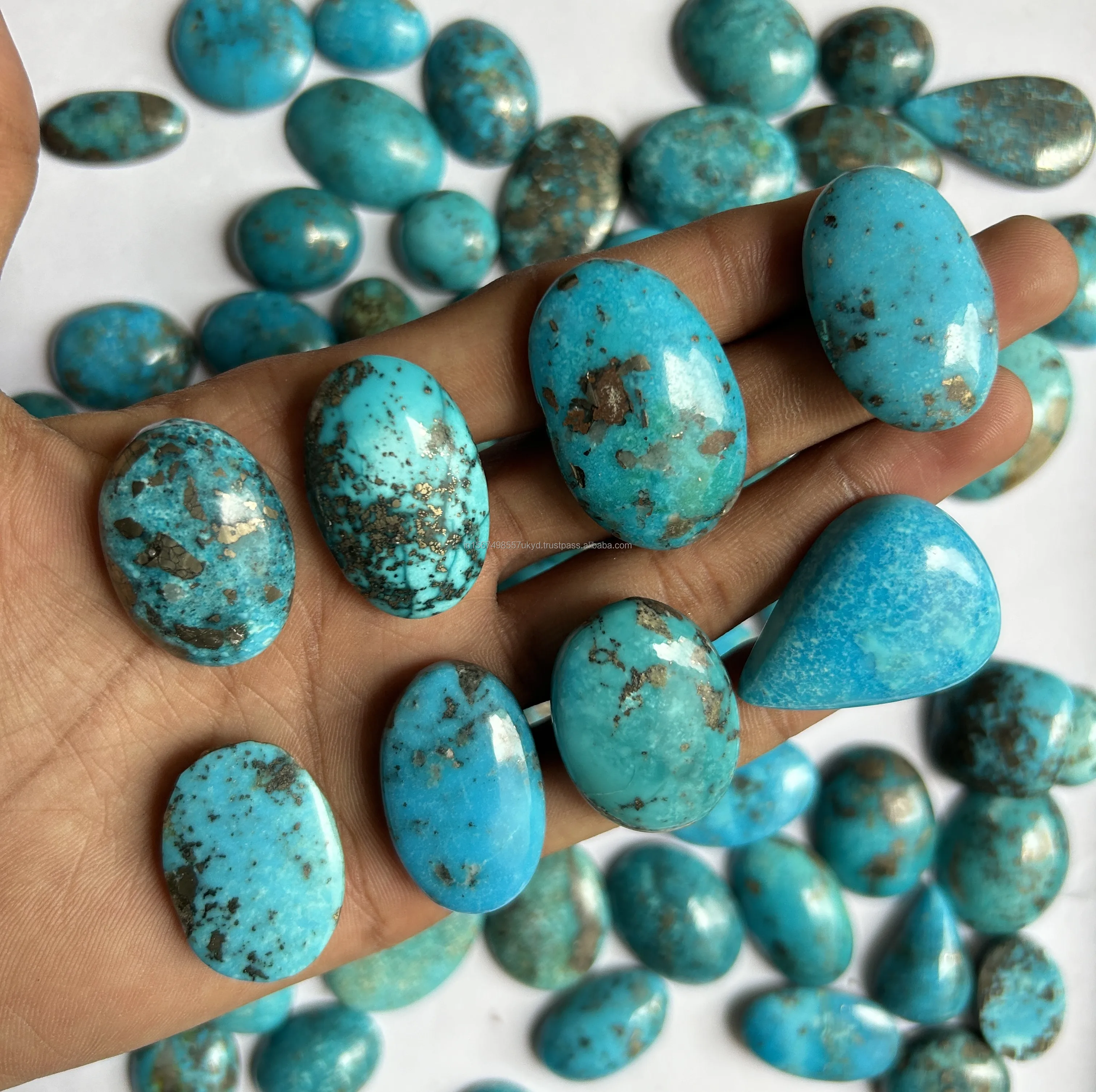 Top Quality Natural Irani Turquoise Gemstone Cabochon Loose Gemstone Lot Handmade Turquoise Gemstone Designer Smooth Cabochon