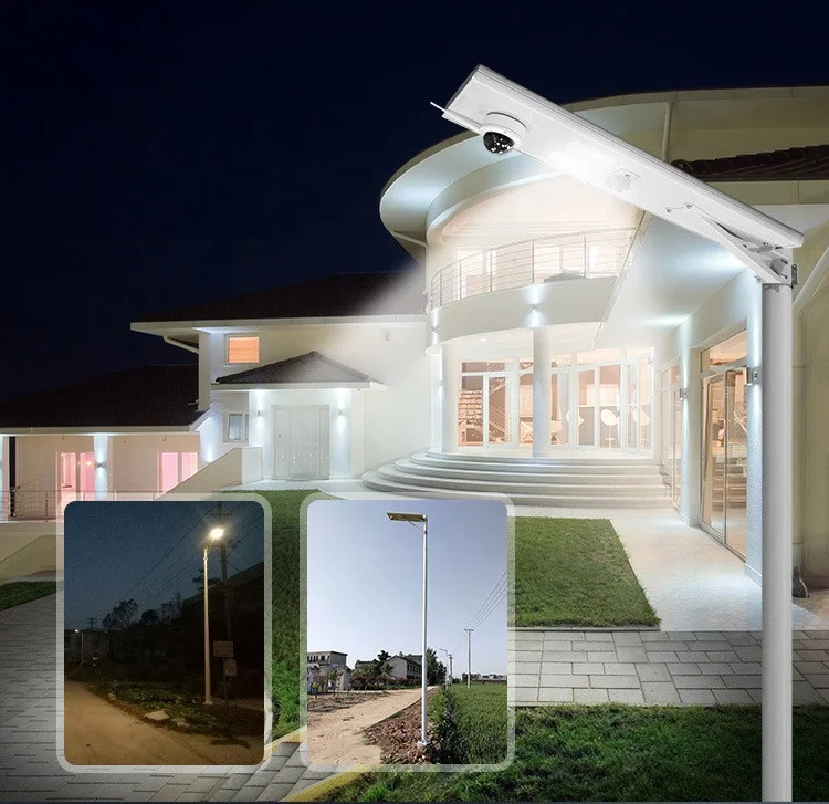 12.8V 30W all in one solar street light with CCTV camera