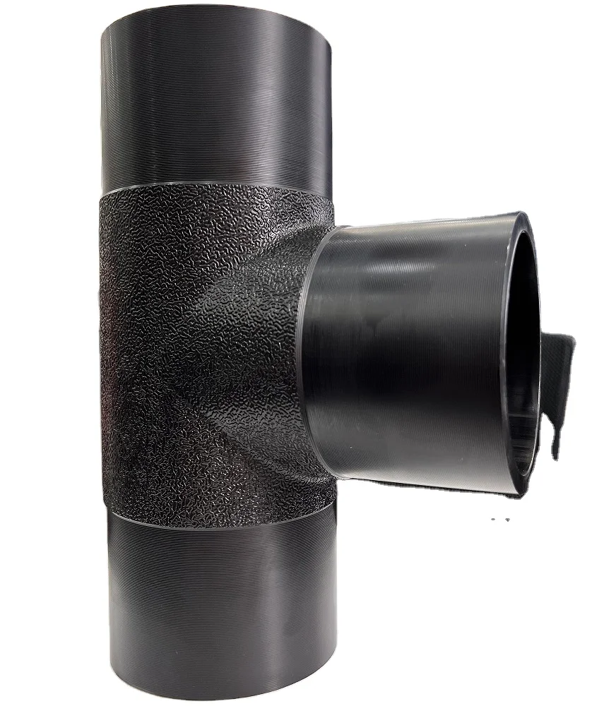 High Quality HDPE Pipe Fittings ISO 4427 PE 100 butt fusion  Equal Tee  PN16 SDR11