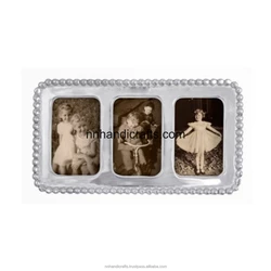 Postmodern Metal Steel Silver Powder Coated Rectangular Hammered Wall Frames Photo Frame Table top Photo Frame For Husband Wife