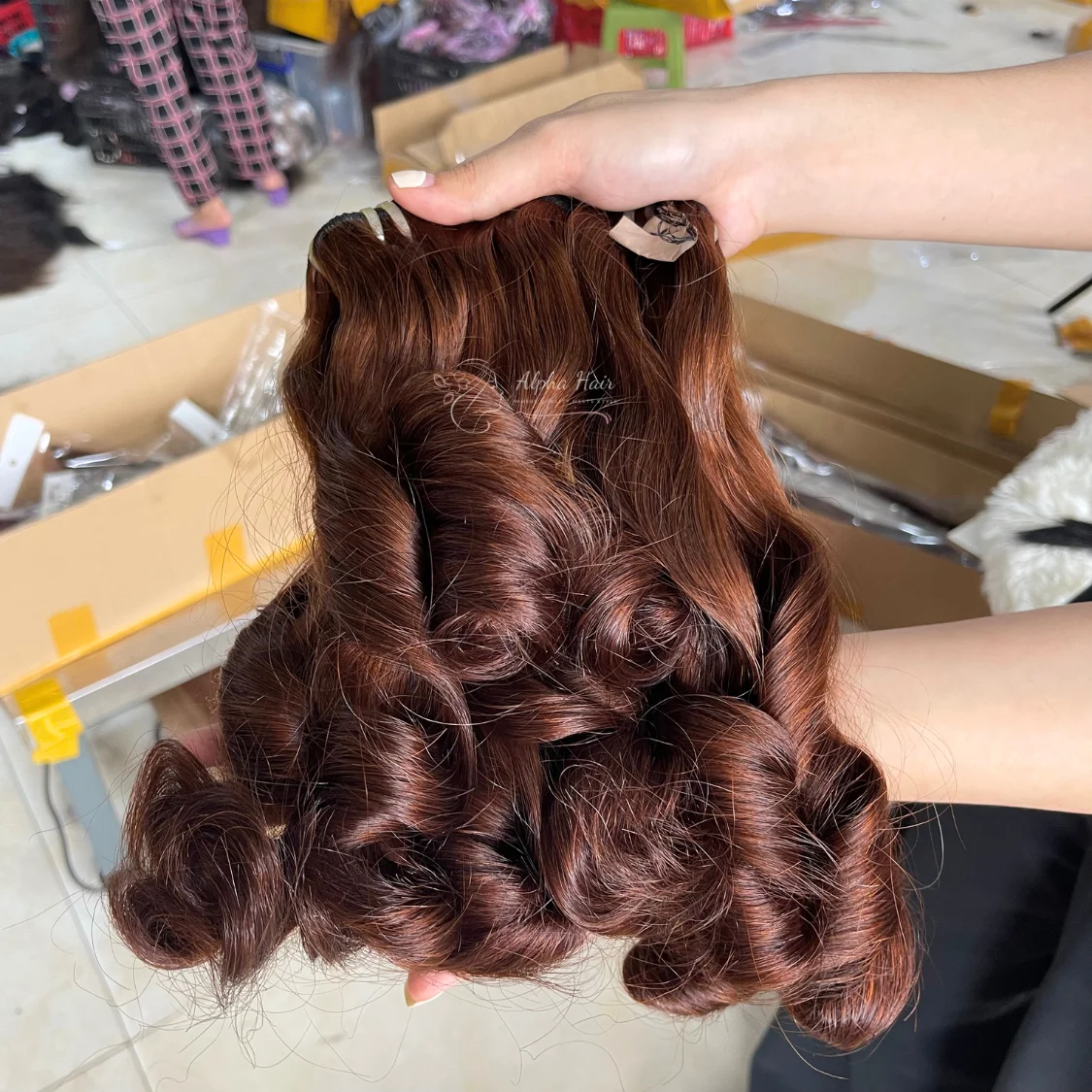 Radiant Trending Bouncy Curl Highest Quality Hair Extensions Single Donor Raw Vietnamese Hair Top-tier Weft Hair Bundles