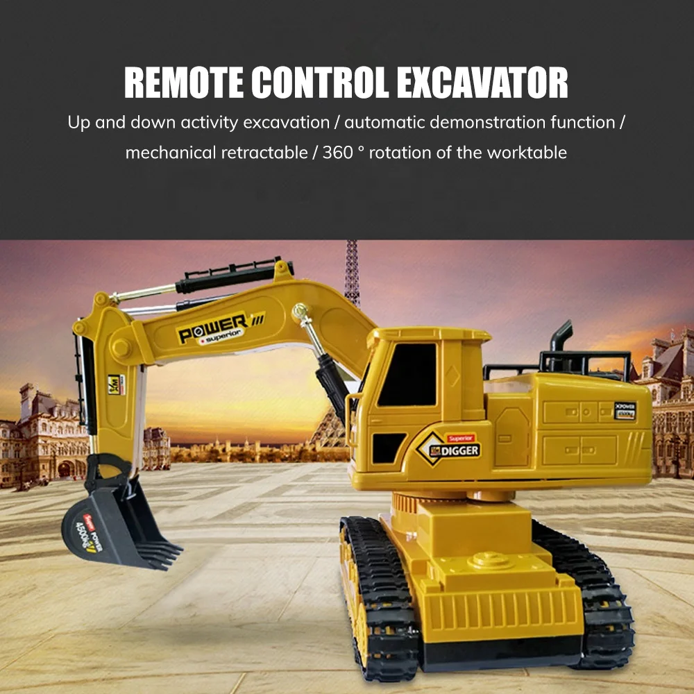 Amazon Top Selling 8 channel RC toys car with Remote Control Truck for kids Construction Vehicle Excavator Big Truck