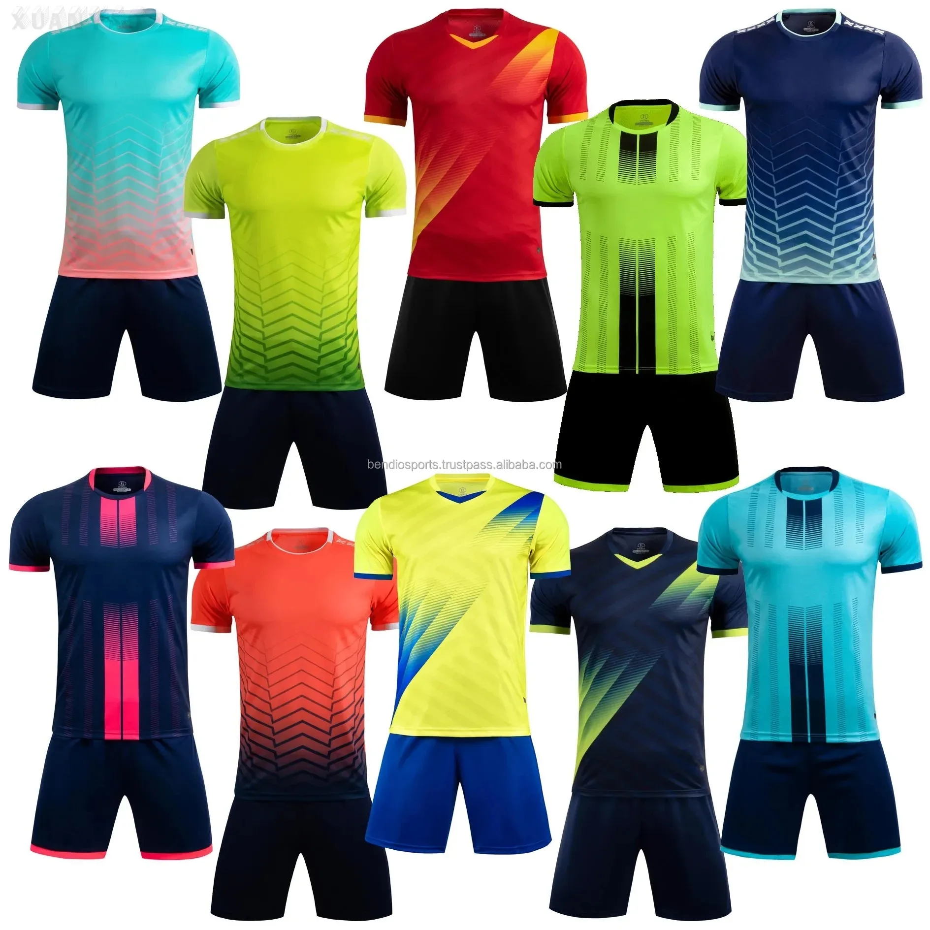 Summer Football Training Suits For Kids and Men Custom Football Jersey Set Team Soccer Wear Training Suit