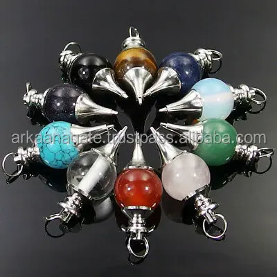 Wholesale Opalite Round Pendulum Dowsing hand made sunshine chakra crystals healing for sale