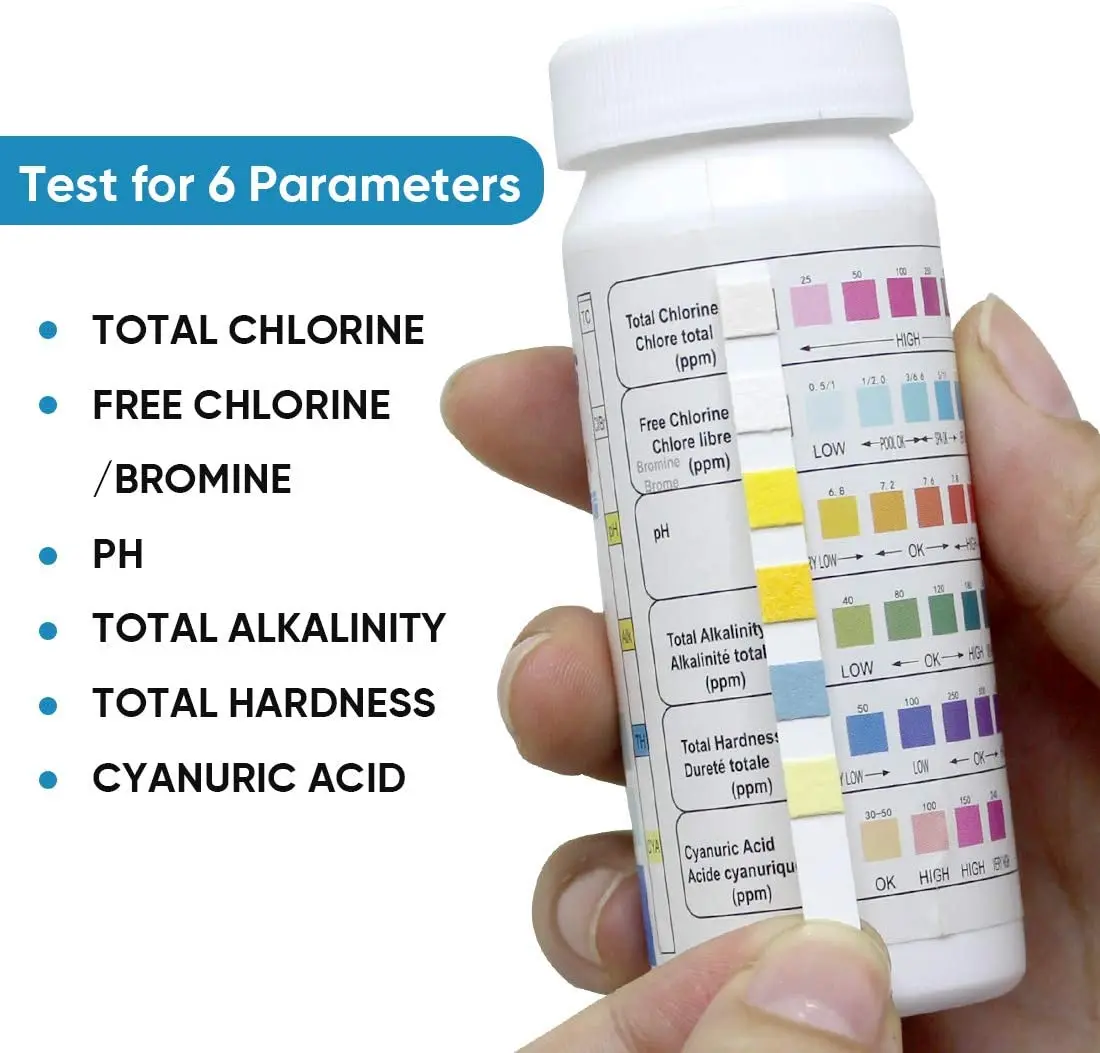 6 Best Pool Test Strips for Keeping Your Pool Crystal-Clean Chlorine/PH/Bromine Measure Paper High Precision Easy Detection