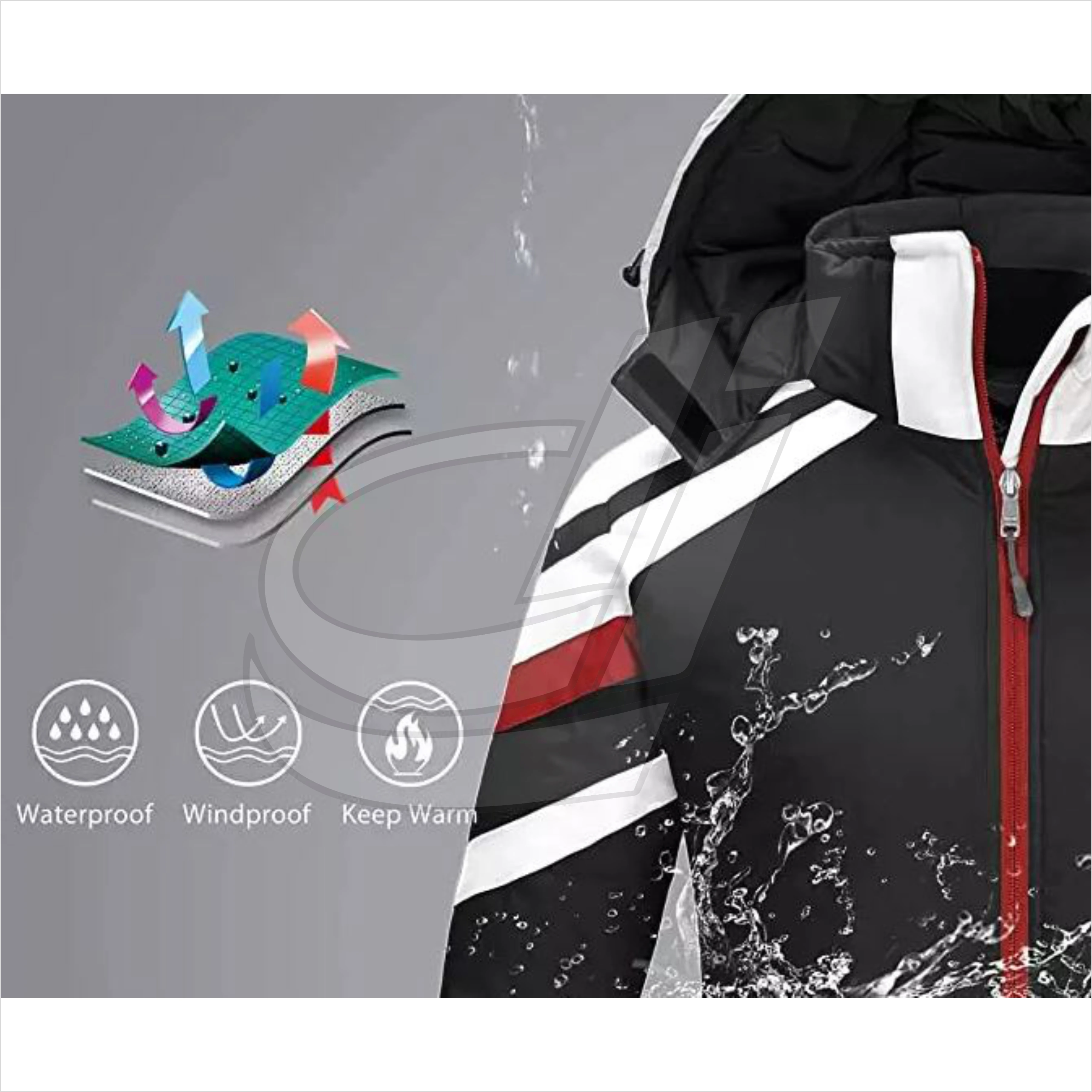 Professional Ski Jacket Custom Outdoor Clothing Mens Skiing Jacket Snowboard Wear