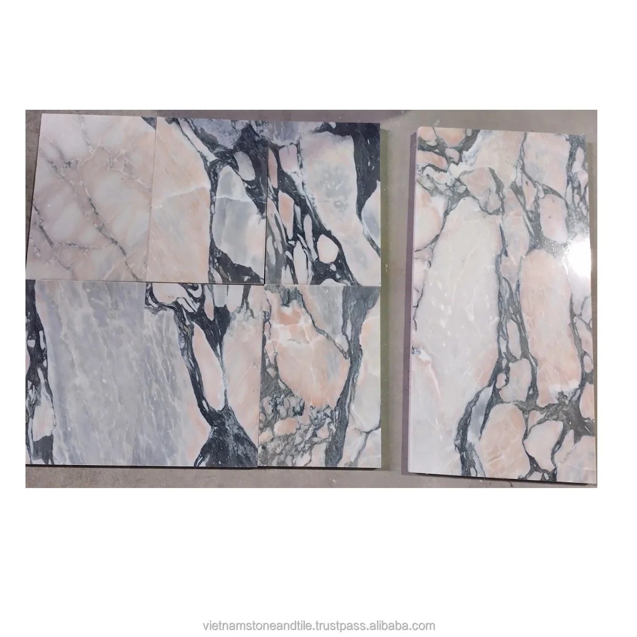 Wholesale New Bathroom Kitchen Wall Waterjet Stone Flower Pattern Thassos White Mixed Marble Rose Countertop Bathroom Tiles