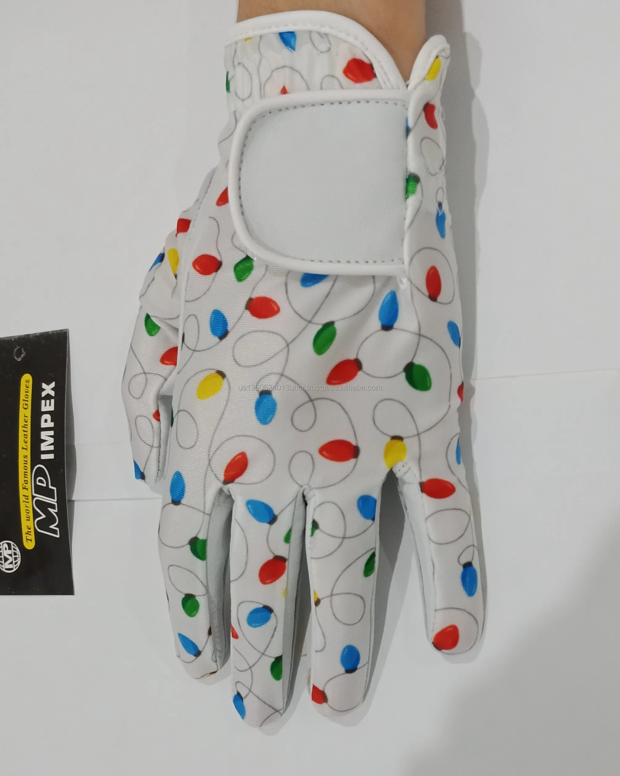 Unique CHRISTMAS Design Cabretta Leather Golf Gloves Quick Shipping Fit for women  comfortable and breathable golf gloves