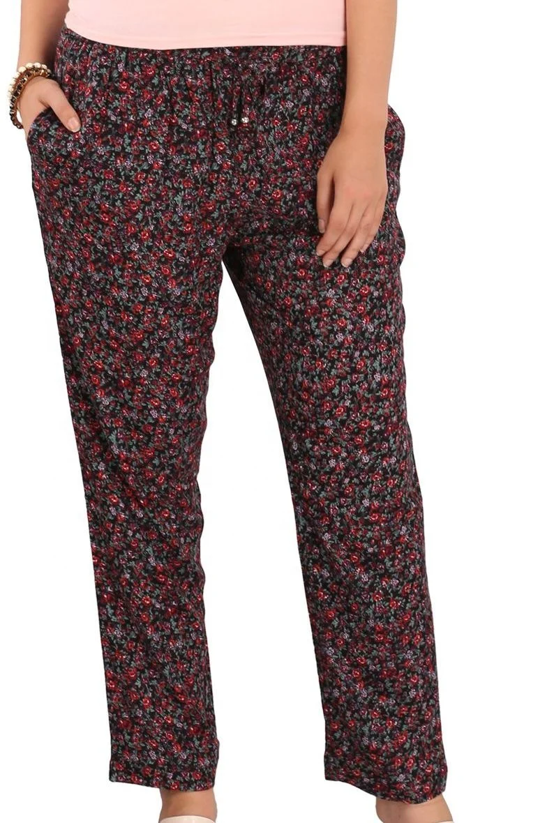 Multiple Sizes Comfortable Wear Ladies Rayon Solid Dyed Pants For Women At Wholesale Price From India