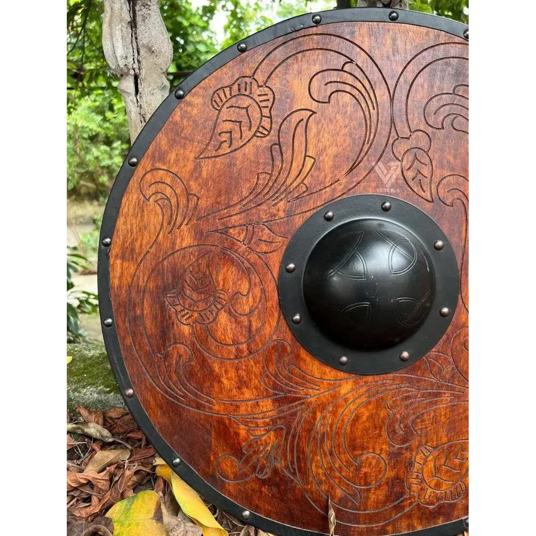 Средневековый щит Viking Age 24-дюймовый круглый бой ручной работы готовый к костюму ролевая игра украшение воинов