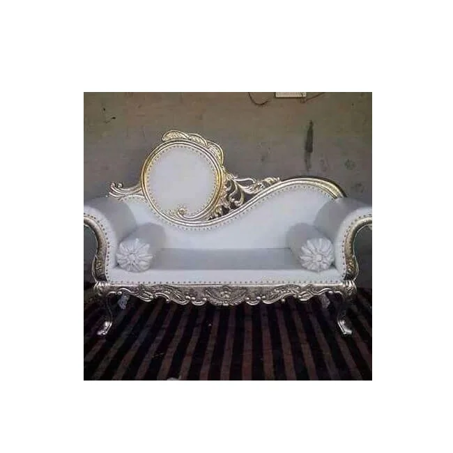 Hot Selling White Wedding Sofa Velvet Wedding Sofa Hotel Royal Golden Event Throne High Back Wedding Sofa for Bride and Groom
