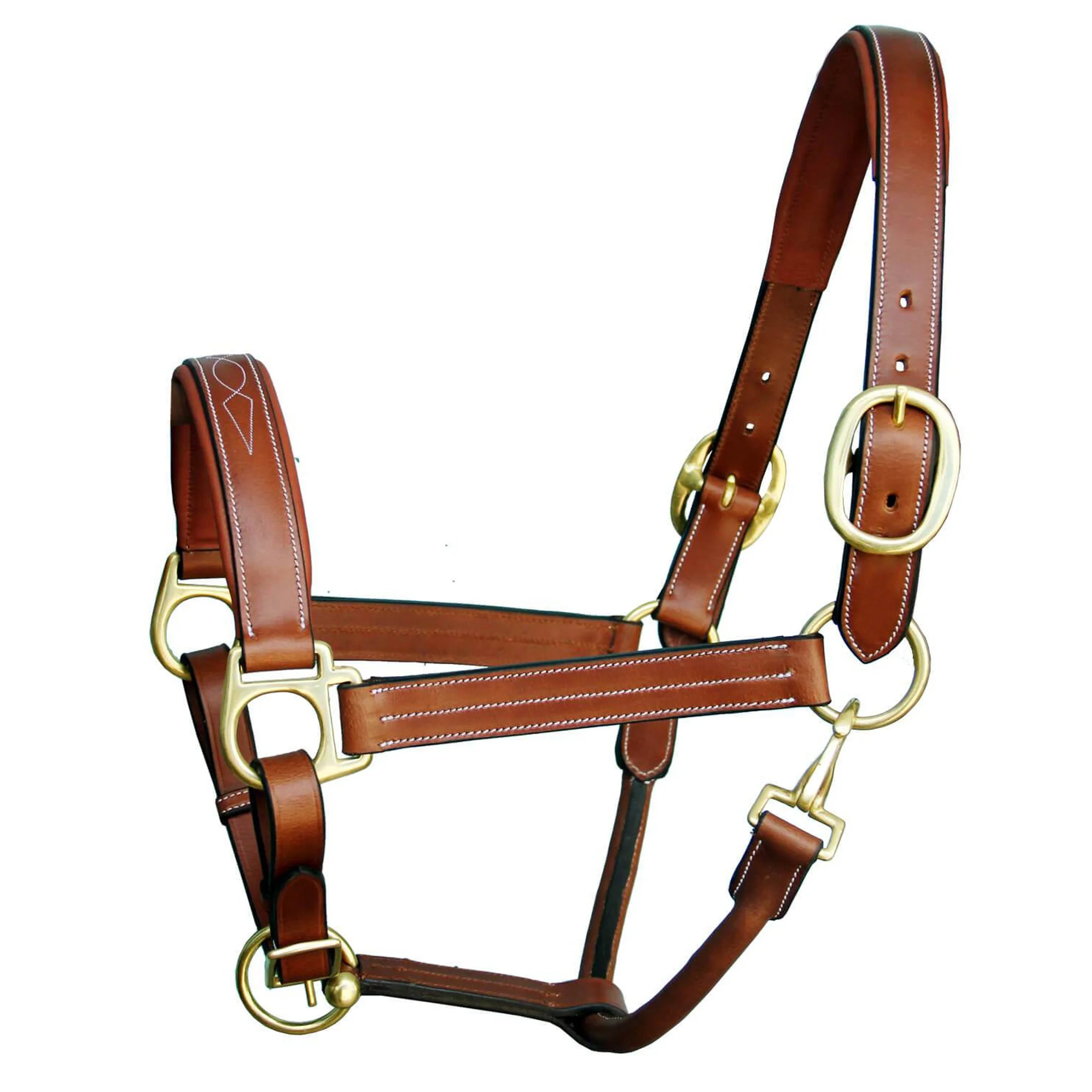 Italian High Quality Leather Horse Halter Soft Padded Comfortable & Customizable with Triple Stitched Brass Fitting Fancy Style