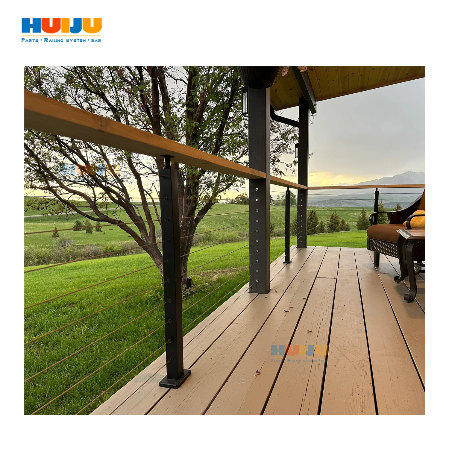 HJ- Inox Safety Side Mount Design Balcony Wire Railing Cable Railing System
