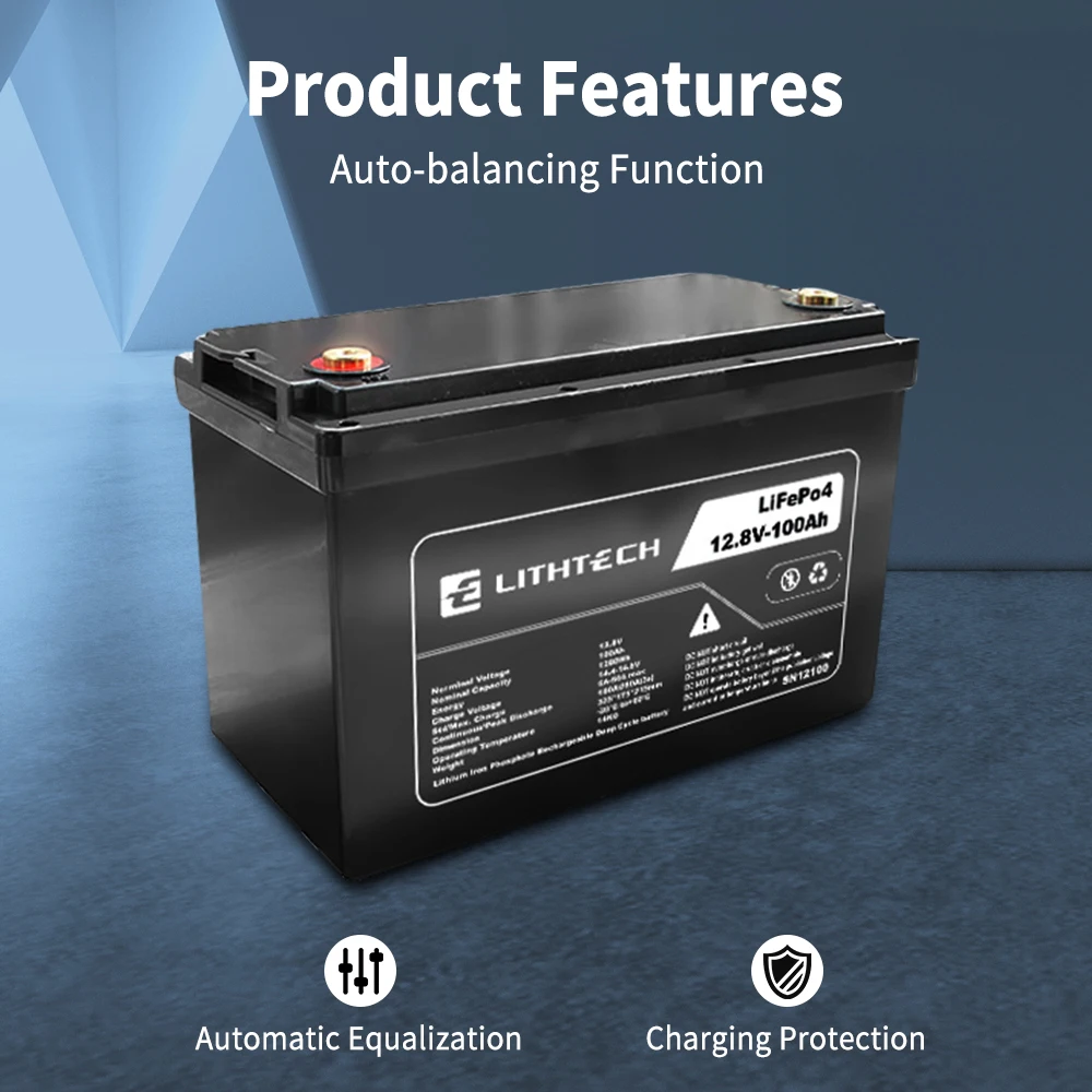 12V 24V 100Ah 200Ah 300Ah Rechargeable Lithium Ion  high/low tempture  protection Pack Deep Cycle LiFePO4 Solar lithium battery