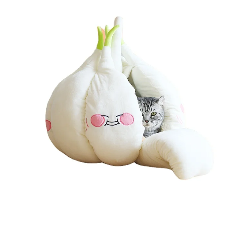 New funny pet luxery garlic ortho dog cat bed house