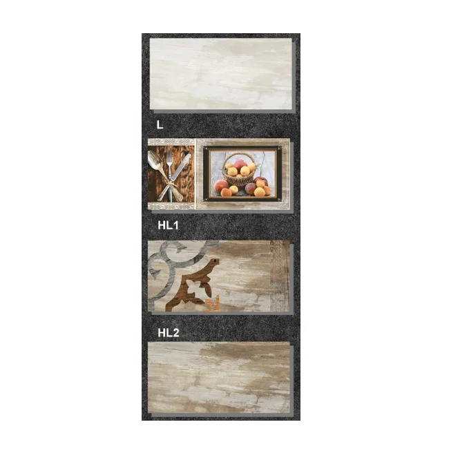 Kitchen interior Ceramic Wall tiles matt finish 30*60 cm brown Decor Dark combination 9 mm thickness 3D effect Made in India