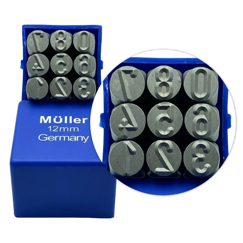 Manufacturer provides steel 12mm German number punch metal stamping kit