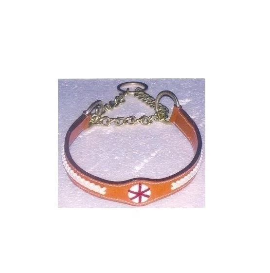 Best Quality Personalized leather dog collar with stainless steel dog chain collar at best price