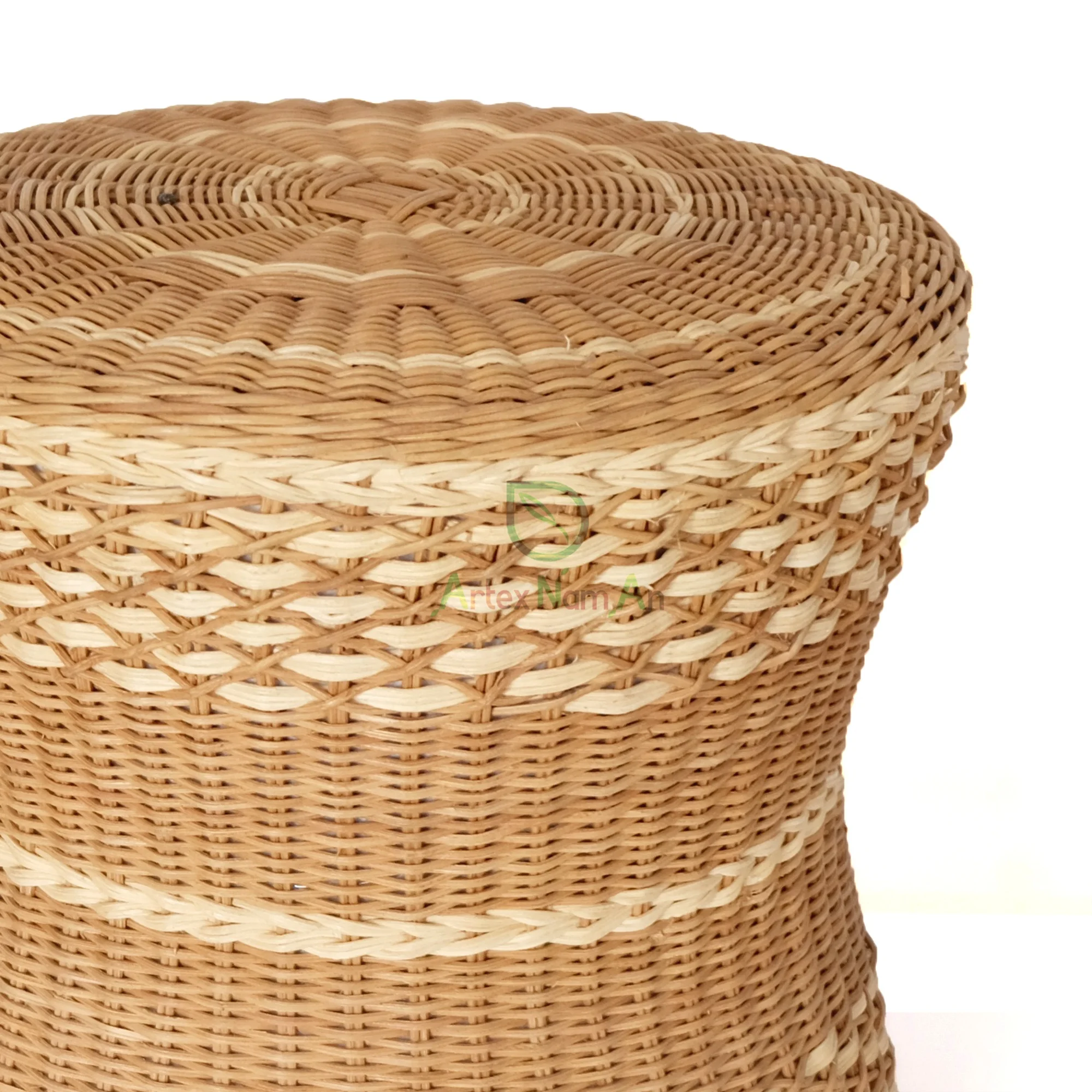 Large round rattan floor cushion/straw woven pouf stool ottoman for living room/rattan furniture for home decor