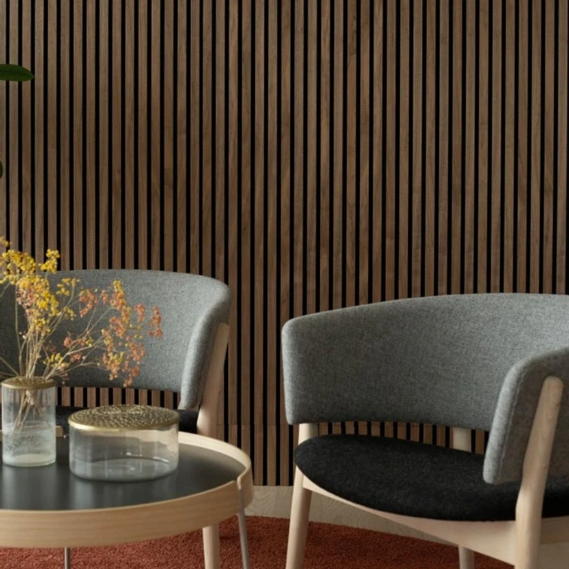 Akupanel Veneer Acoustic Slat Panel Wooden Wool Fiber Wall Acoustic Panel interior wood panelling for walls